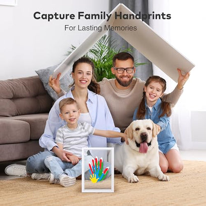 Family Handprint Kit for 5, Hand Print Keepsake Frame DIY Craft Gift - color: White, size: 5 Pages Acrylic Boards