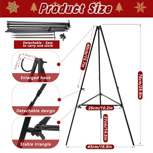 2 Pcs Christmas Metal Wreath Stand Holder,Wreath Holder for Grave - color: 2PCS Black, size: 30 Inch