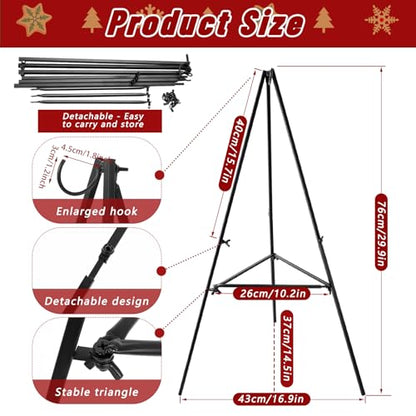 2 Pcs Christmas Metal Wreath Stand Holder,Wreath Holder for Grave - color: 2PCS Black, size: 30 Inch