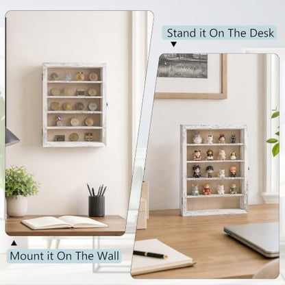 GMFrames 12x16 Wooden Shadow Box Frame with Removable Shelves Deep Display Case for Military Medals Keepsakes White - color: White, size: 12x16