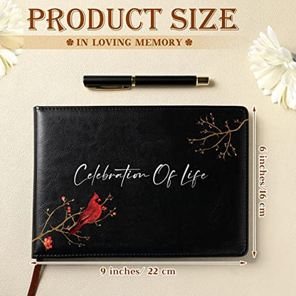 Yingzhao Memorial Funeral Guest Book with Pen 144 Pages Cardinal Funeral Guest Sign in Book for Memorial Service Celebration of Life Party Supplies in Loving Memory(Celebration of Life) - style: Celebration of Life
