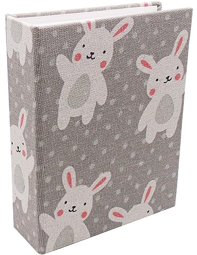 Small Photo Album for Kids, 100 Pockets 4x6 Bookshelf Baby Picture Album, Slip-in Linen Cover Photo Book for Family(Bunny) - color: Rabbit