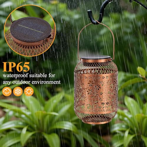Vaukki Patio Solar Lantern Outdoor Waterproof, Hummingbird Garden Decor