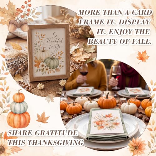 Eaasty 50 Sets Cards with Stickers and Envelopes Blank Inside Funny 5 Style Greeting Card Designs(Fall Style) - style: Fall Style
