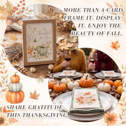 Eaasty 50 Sets Cards with Stickers and Envelopes Blank Inside Funny 5 Style Greeting Card Designs(Fall Style) - style: Fall Style