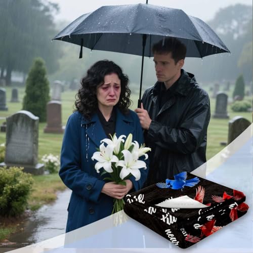 Sympathy Blanket Memory Gifts for Loss of Loved One 60"X50" | Memorial Gifts for Loss of Mom, Dad, Son, Daughter