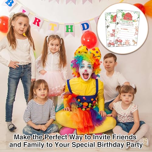 Birthday Invitations - Farm Animals Birthday Invites with Envelopes(25-Count) - Backyard Fill-in Party Invite Cards for Boys Girls Kids Party Supplies Favors Decorations - A03 - style: Farm Animals