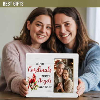 Cardinal Memorial Gifts Picture Frame for Loss of Loved one, Sympathy Gifts Picture Frame, When Cardinals Appear Angels are Near - color: Cardinal