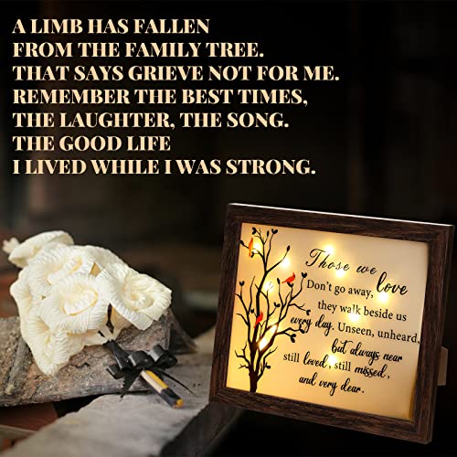Gerrii Sympathy Memorial Gifts for Loss of Loved One, Simple Style | 10''x8'' Wooden Shadow Box with Poem and LED, Red Cardinal Sympathy Bereavement Gift for Mom, Dad, Funeral Memorial Decor - style: Simple Style