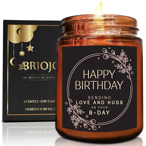 Birthday Gifts for Women Men - Sending Love Hugs Bday Candle for Her Him - 16th18th 21st 30th 40th 50th Happy Birthday Candle Gift for Sister Mom Wife Friends - Jasmine Relaxing Soy Spa Candle - color: Happy Bday-Hug