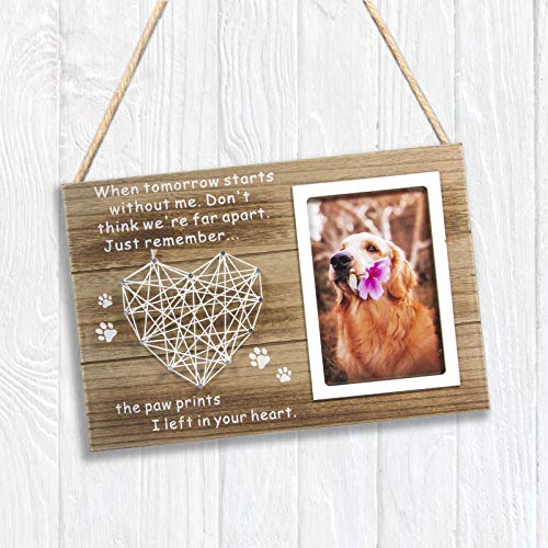VILIGHT Dog Passing Away Gifts Pet Loss Sympathy Memorial Frame 4x6 In | Gifts for Someone Who Lost a Dog, Cat Memorial,Dog memorial Picture Frame, Paw Prints in Heaven Memory Frame