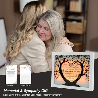Sympathy Gift LED Memorial Shadow Box Memorial Gifts for Loss of Loved One Mother Mom Dad Father, in Memory of Loved One Gifts - size: Family Tree White