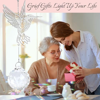 Modern Memorial Gifts - Bereavement Gift Ideas, Unique Sympathy Gifts for Loss of Loved One,40mm Crystal Ball Suncatcher, Rainbow Bereavement Grief Gifts, Funeral Gifts for Loss of Mom Dad Husband Son - color: Hummingbird