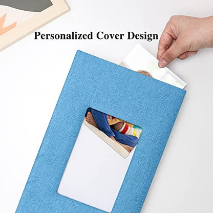 Vienrose 4x6 Photo Album,300 Pockets,Linen Cover with Window,Sky Blue | Linen Hardcover, Slip In Photo Book, Family Memory Album, Travel Keepsake - color: Skyblue, size: 300 Pocket