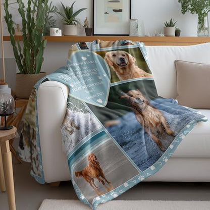 Ship Next Day, Custom Pet Memorial Blanket with Photos - Printed in USA, Personalized Pet Memorial Gifts for Dogs Cats Loss of Pet Sympathy Gift Dog Bereavement Remembrance Pet Loss Gifts - color: Style 15 - Pet