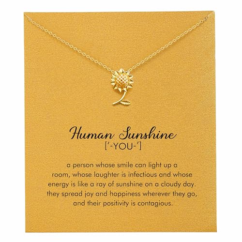 RZKING Golden Necklace for Women, Gifts for Best Friend Sister Mom Daughter - style: Sunflower