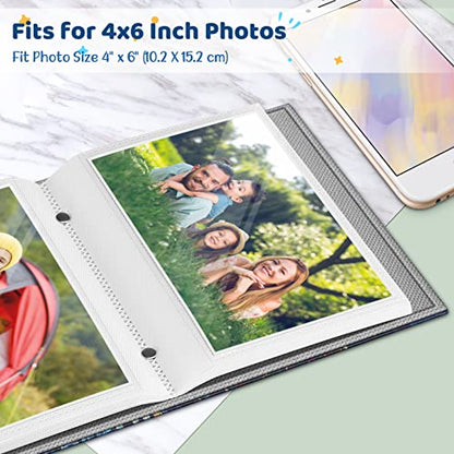 Fintie Photo Album 4x6 Photos - 52 Pockets Small Wallet Albums For Family | Vegan Leather Cover, 4X6 Picture Keepsakes, Family/Wedding/Travel Memory Book, Baby/Kids/Boys/Girls Gift, Starry Night - color: Starry Night