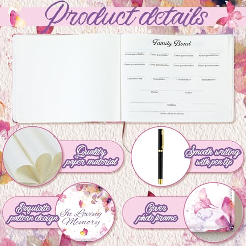 Patelai Funeral Guest Book with Pen, Watercolor Butterfly - style: Watercolor Butterfly