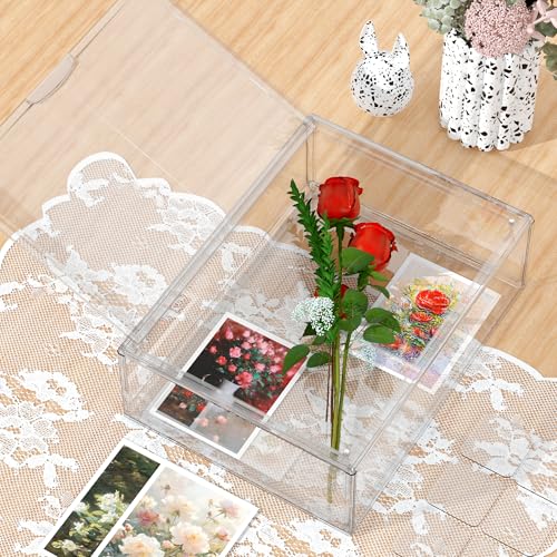 BOHOIDEE 11 x 15 Shadow Box Frame Display Case with Magnetic Door, Clear Acrylic Shadow Memory Box Frame for Flower Baby Pet Wedding Photo(1, Large-Clear) - size: Large-Clear