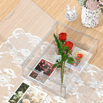 BOHOIDEE 11 x 15 Shadow Box Frame Display Case with Magnetic Door, Clear Acrylic Shadow Memory Box Frame for Flower Baby Pet Wedding Photo(1, Large-Clear) - size: Large-Clear