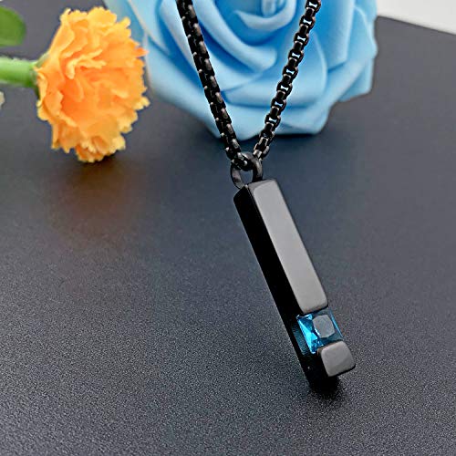 YOUFENG Urn Necklaces for Ashes Birthstone Cube Urns for Human Ashes Memorial Cremation Urn Locket Keepsake Ashes Jewelry - style: December