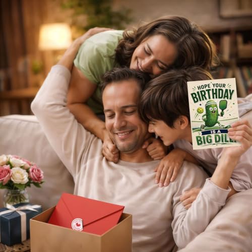 Funny Big Dill Pickleball Birthday Card, Paddle Greeting Gift | Pickleball Birthday Card For Pickleball Player, Pickleball Lover, Sports Fan, Funny Birthday Gift Card With Big Dill Pun - color: sport11