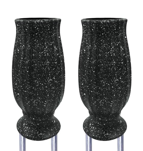 2PCS Cemetery Vases for Grave-Durable Plastic Grave Vases Flower Holder with Metal Spikes Bow Decor for Cemetery Headstones, Outdoor Grave Decorations for Memorial Gifts for Loss of Loved One - Balck - color: Black