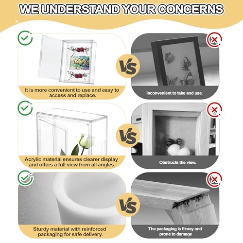 BOHOIDEE 10 x 14 Shadow Box Frame Display Case with Magnetic Door, Clear Acrylic Shadow Memory Box Frame for Flower Baby Pet Wedding Photo(1, Medium-Clear) - size: Medium-Clear