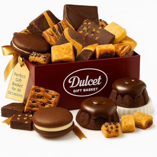 Dulcet Luxury Gourmet Gift Basket – 28 Freshly Baked Treats Including Brownies, Whoopie Pies & Rugelach – Premium Dessert Gift Box for Birthday, Thank You, Sympathy, Holiday & Corporate Gifts - color: Birthday