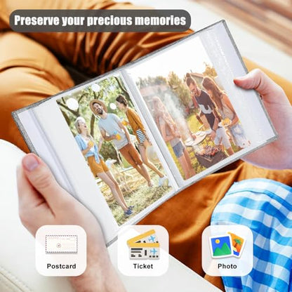 Photo Album 4x6 100 Pockets, Linen Cover Top Loader Vertical, Slip-in Picture Grey Pockets Albums for Wedding, Family, Anniversary, Baby, Vacation - color: Grey, size: 100 Pockets