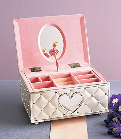 Lenox Childhood Memories Musical Ballerina Jewelry Box | silverplate over stamped steel | wind-up musical ballerina | keepsake gift for girls | 4.25 inch, gift for women