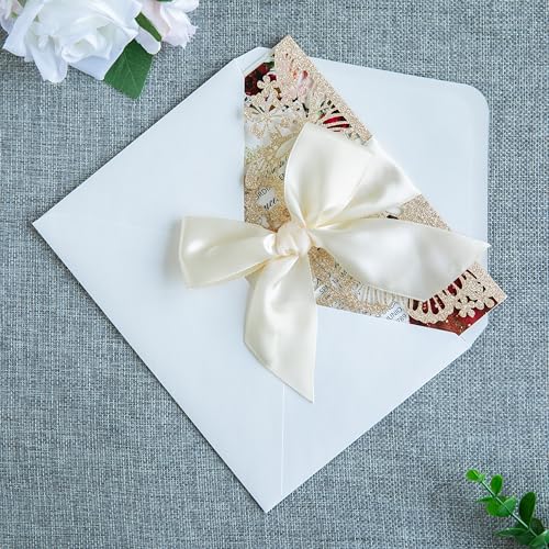 20 PCS 5.12x7.2 Butterfly Personalized Quinceanera Invitation, Customized XV Anos Laser Cut Invitation Cards with Envelopes (20 PCS Light Gold Personalized) - color: 20 PCS Light Gold Personalized