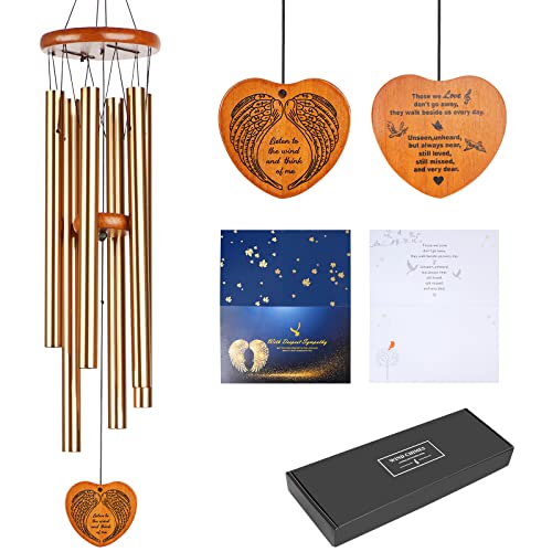 Wind Chimes for Outside,30" Large Deep Tone Sympathy Chimes, Memorial Loss of Loved One Mother Father, Meaningful Bereavement/Memorial/Sympathy Gift in Memory a one - size: 30"