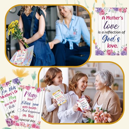Eaasty 50 Sets Christian Birthday Cards with Envelopes Stickers, 4x6 Inch - style: Mother's Day