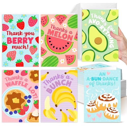 54 Bulk Thank You Cards with Envelopes Blank Cute Thank You Cards | Pastel 5 x 3.5 Appreciation Card Birthdays, Baby Shower, Teacher, Small Business, Party Guests, Coworkers & Holidays - style: Colorful Pastel 54 pcs