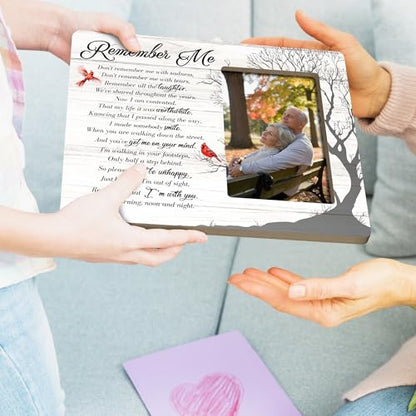 Memorial Picture Frame Gifts for Loss of Loved One, In Memory of Loved Ones Gifts, Remember Me Wooden Picture Frame, 4x6 inch Photo - color: Yellow