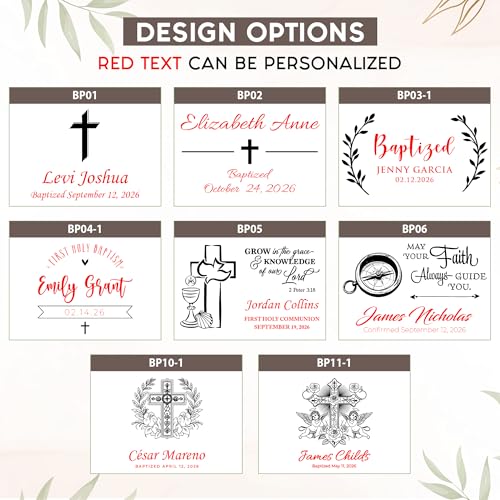 Baptism Gift for Boys & Girls, Personalized Wooden Memory Box | Add name & date. Holds photos, rosary & candle; a gift from godparents or grandparents. 12 designs, 4 sizes & 4 finishes. - style: 2. Baptism Designs