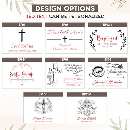 Baptism Gift for Boys & Girls, Personalized Wooden Memory Box | Add name & date. Holds photos, rosary & candle; a gift from godparents or grandparents. 12 designs, 4 sizes & 4 finishes. - style: 2. Baptism Designs