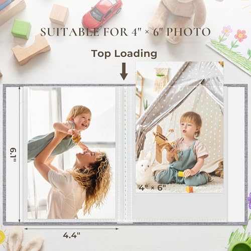 Vienrose 4x6 Mini Photo Album, 2 Pack, 52 Photos, Grey - color: Grey, size: 4x6 26 Pockets