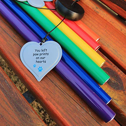 Pet Memorial Wind Chimes Rainbow Bridge,36 Inch Rainbow Bridge Pet Remembrance Wind Chimes for Loss of Dog Cat,Pet Memorial Windchime Gifts for Loss of Pets with Rainbow Bridge Card