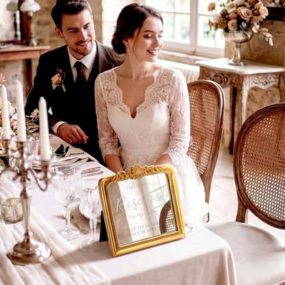 Bucherry Vintage Wedding Memorial Reserved Chair Sign - style: in Loving Memory