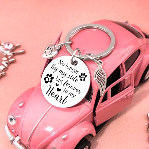 Dog Memorial Gifts for Loss of Dog Pet Memorial Keychain | Loss of Dog Sympathy Gifts Remembrance Passing Away Bereavement Gifts No Longer By My Side