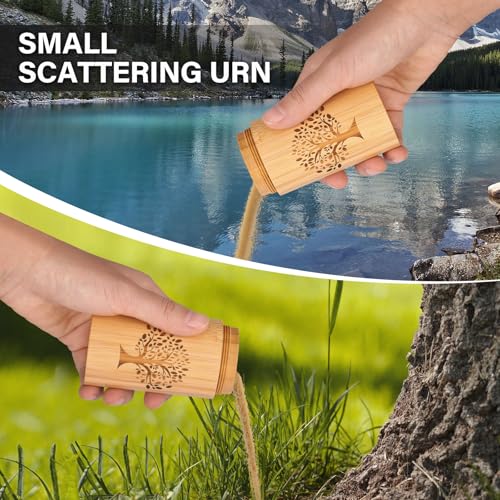 Small Urns for Human Ashes Keepsake with Tree of Life Pattern,Small Cremation Urns for Human Ashes Adult Male Female,Bamboo Scattering Tubes for Human or Pet Ashes,Hold Up to 7.5 Cubic Inches - size: Small,7.5 Cubic Inches