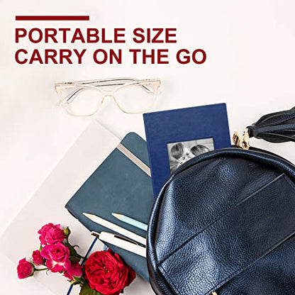 Ywlake Photo Album 4x6 50 Pockets 2 Packs, Small Mini Capacity Leather Photo Albums, Each Pack Holds 50 Top Loader Vertical Only Pictures Blue - color: Blue, size: 50 Photos/2PK