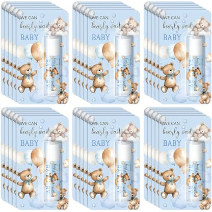 30 Pack Blue Bear Baby Shower Games Prizes Gifts Bulk Bear Lip Balms Favors for Winners Boys Girls Gender Reveal Favors Decorations Winter New Year Baby Shower Souvenirs Gift Bags Stuffer - style: Blue Bear
