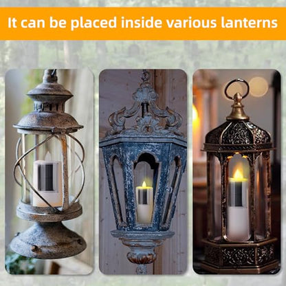 Solar Candles Outdoor Waterproof, 2.5"x6.5", Dusk to Dawn, Solar Powered Flameless Candles for Outdoor Christmas Garden Lawn Yard Patio Decor,Set of 1