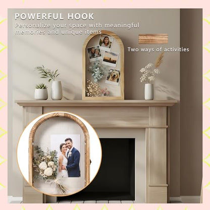 Shadow Box Frame with Clear Acrylic Door, Removable Shelves & Linen Back - Large Display Case Picture Frame for Wall or Tabletop - Memory Box for Wedding Bouquet, Photos, Medals, Memorabilia