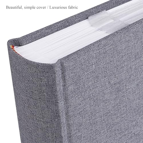 1DOT2 Photo Album with Writing Space, 100 Pages, Linen Cover, Grey - color: Grey