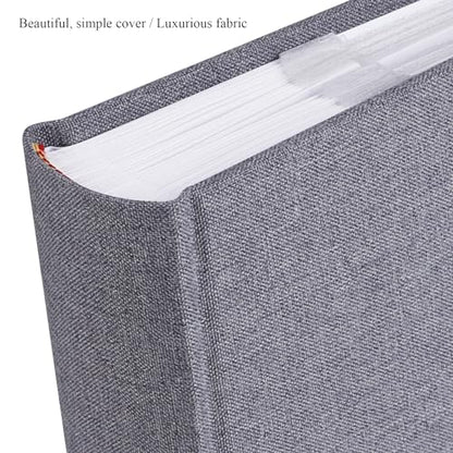 1DOT2 Photo Album with Writing Space, 100 Pages, Linen Cover, Grey - color: Grey