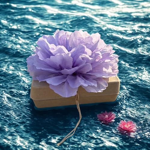 Biodegradable Water & Ocean Burial Urn – Cruise Approved | Ashes Scattering Ceremony – Lilac Flower (Medium)